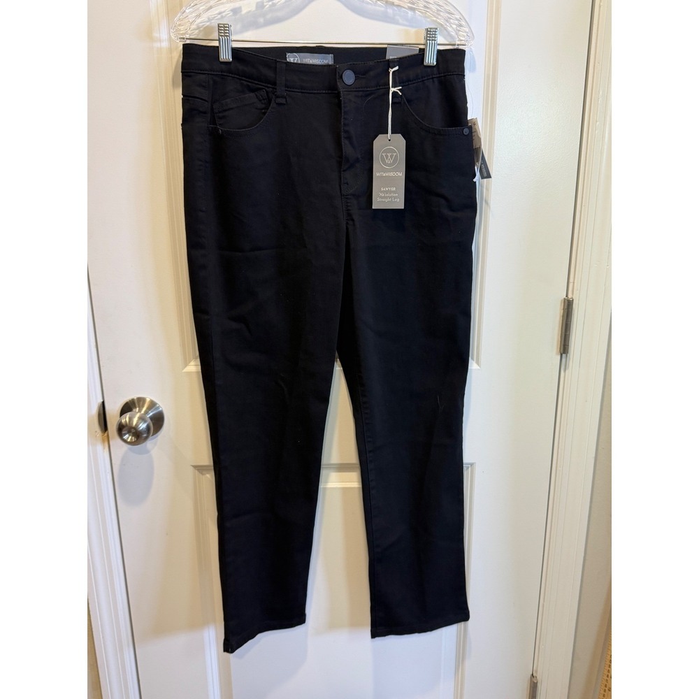 White House Black Market Black Straight-Leg Pants